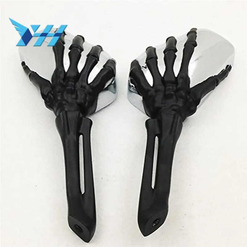 Универсальный Череп Скелет мотоцикла зеркала зеркало заднего вида для Sportster 883