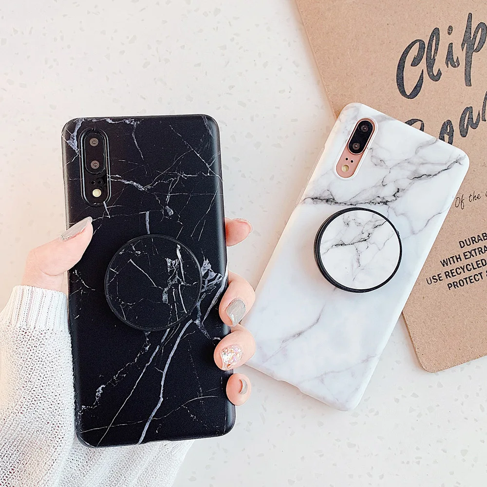 Мрамор текстуре чехол-подставка для телефона для samsung A50 S8 S9 S10 чехол для huawei P20 Lite Коврики 20 Lite мягкий IMD чехол-накладка для телефона