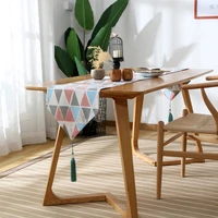 nordic style color abstract triangle table runner modern tea table shoe cabinet tv cabinet decoration tassel side table runner
