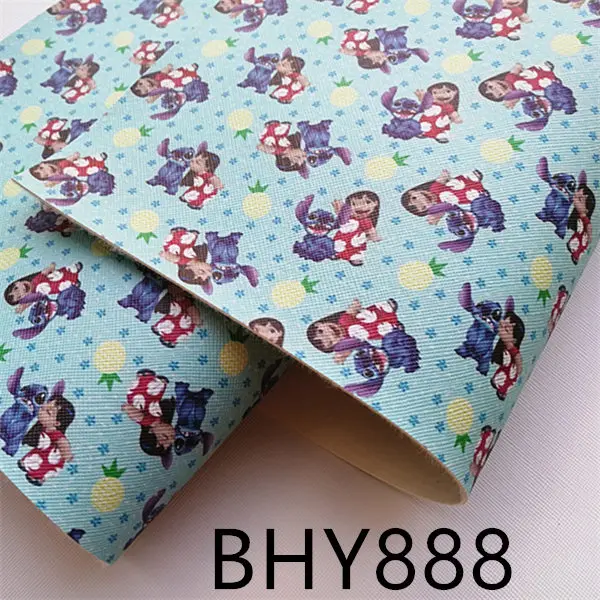 A4 20*33 см Мультфильм Печати Синтетическая кожа ткань для DIY аксессуары BHY238 - Цвет: BHY888