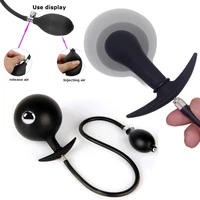 inflatable huge anal butt plug built in steel ball women vaginal anal dilator expandable silicone men prostate massager sex toys