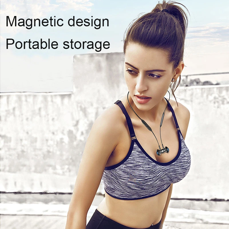 Langsdom Neckband Sports Bluetooth Earphone L5B portable super Bass stereo with Microphones Wireless gaming Headset L5 for music
