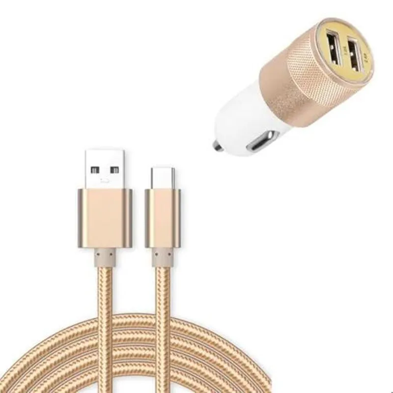 gold charger Двойной зарядное устройство USB адаптер питания+ TYPE-C 2,0 зарядный кабель для передачи данных для HUAWEI SAMSUNG XIAOMI IPHONE - Тип штекера: gold charger