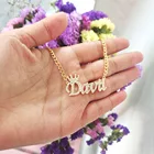 Ожерелье DODOAI из нержавеющей стали с именем на заказ, ожерелья с именем короны для женщин, ожерелья с кристаллами, персонализированная Бриллиантовая Подвеска для женщин, ювелирные изделия