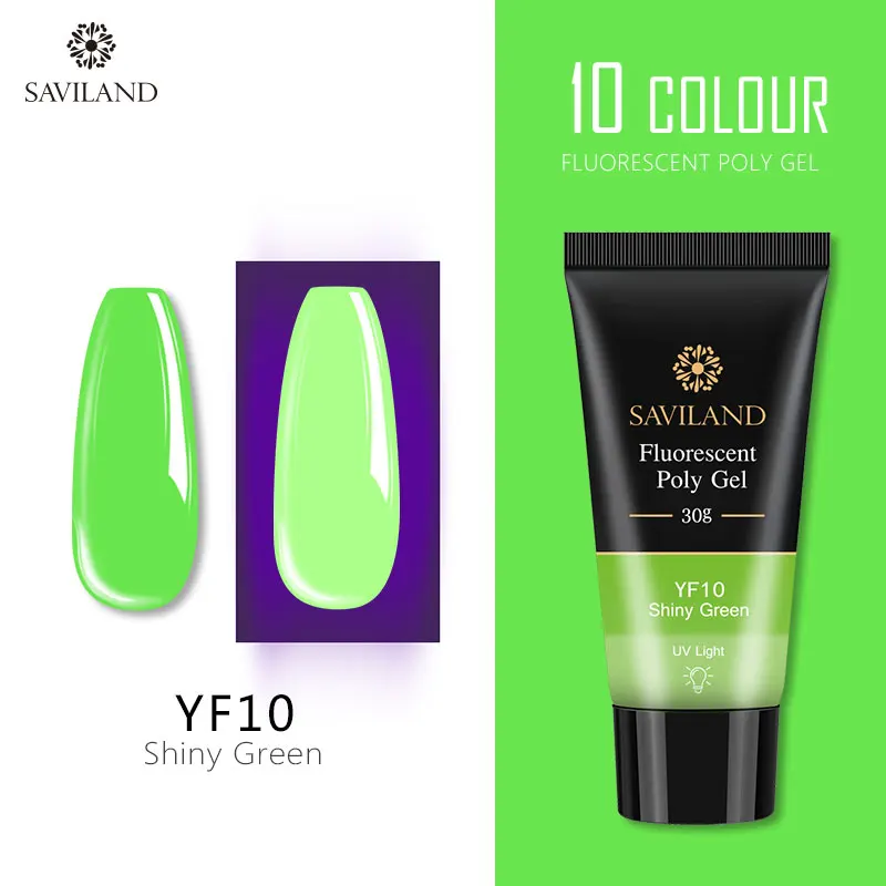 30ml YF10 SAVILAND Радужный флуоресцентный полиэтиленовый гель для быстрого строительства 30 г полиэтиленовый гель для увеличения скольжения раствор для быстрого наращивания - Цвет: 30ml YF10