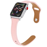 ostrap slim woman leather strap for apple watch band 40mm 44mm for iwatch series 6 5 4 3 2 1 se 38mm 42mm bracelet watchband