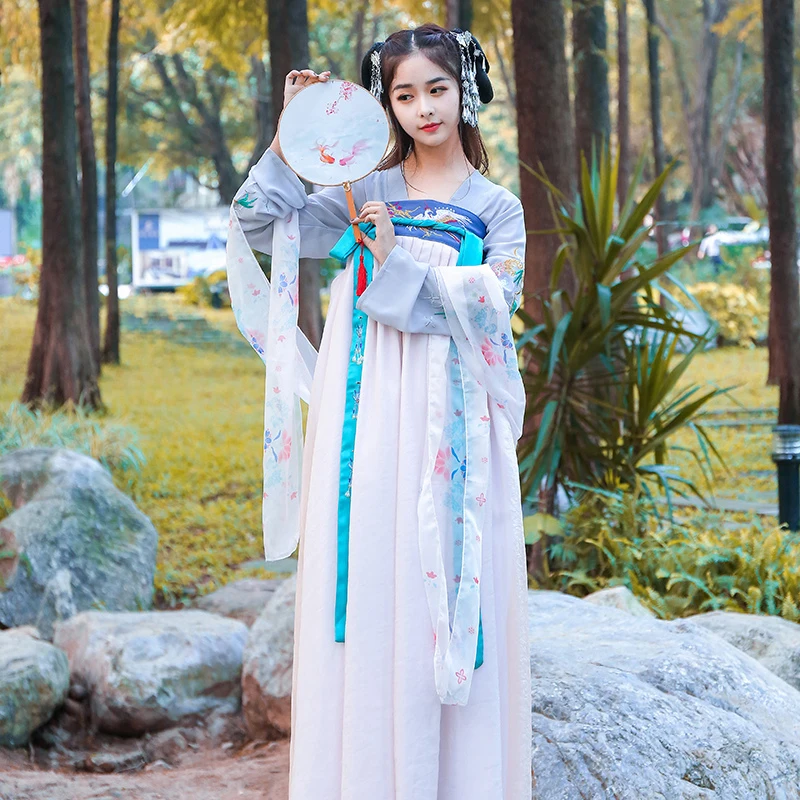 Hanfu костюм для китайских танцев, традиционный Древний китайский костюм для женщин, народное платье, праздничная одежда для выступлений - Цвет: Style 3