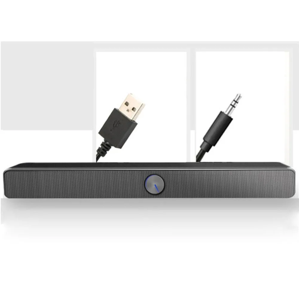 Компьютерный настольный компактный динамик с USB проводным питанием 2,0 мультимедийный канал динамик для настольного ТВ ПК и ноутбуки