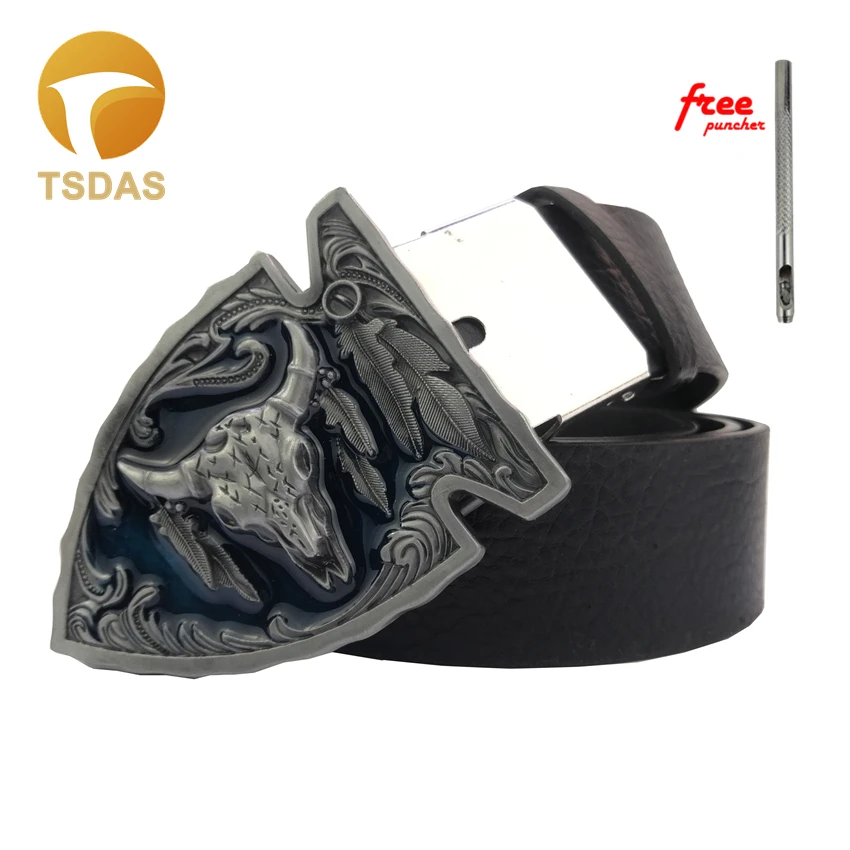 Модные роскошные мужские пряжки для ремня с головой коровы дизайнерские