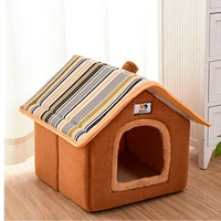 hot sale large pet dog bed cat house cave comfortable print kennel mat for pet puppy winter summer foldable cat bed pet supply