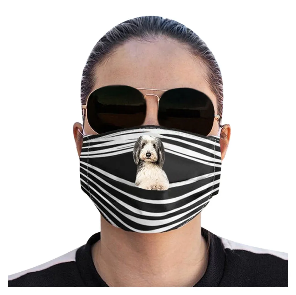 #40 Новинка лицо Маскирующие собаки забавное выражение принт дышащая ткань