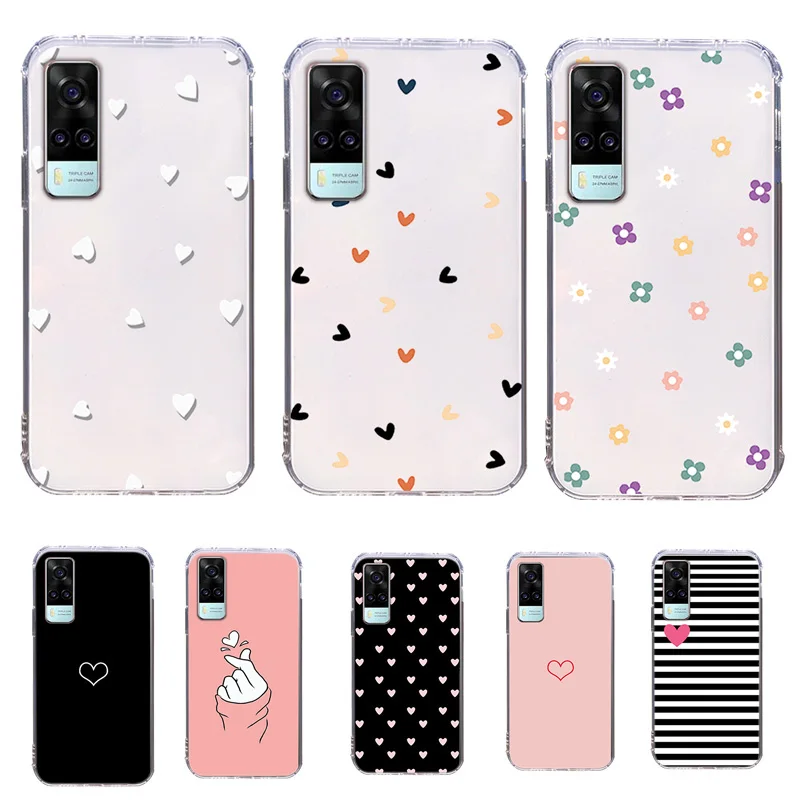 

Lovely Heart Phone Cases for Vivo Y15 Y17 Cute Pictorial Soft Back Cover for Vivo U10 U3X Cute Pattern Silicone Phone Back Cover
