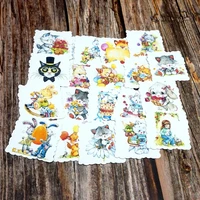 22pcs cute cat waterproof stickers kawaii rabbit animals stationery stickers kids children girls gift cartoon stickers toy