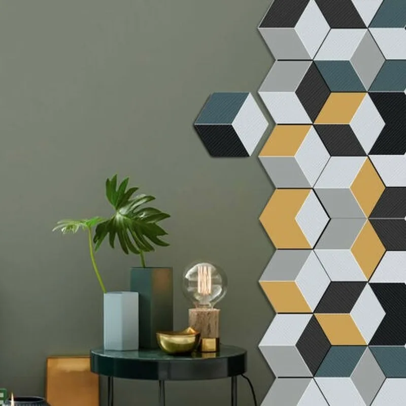Современный шестигранный нескользящий напольный стикер плитка ПВХ Наклейка на