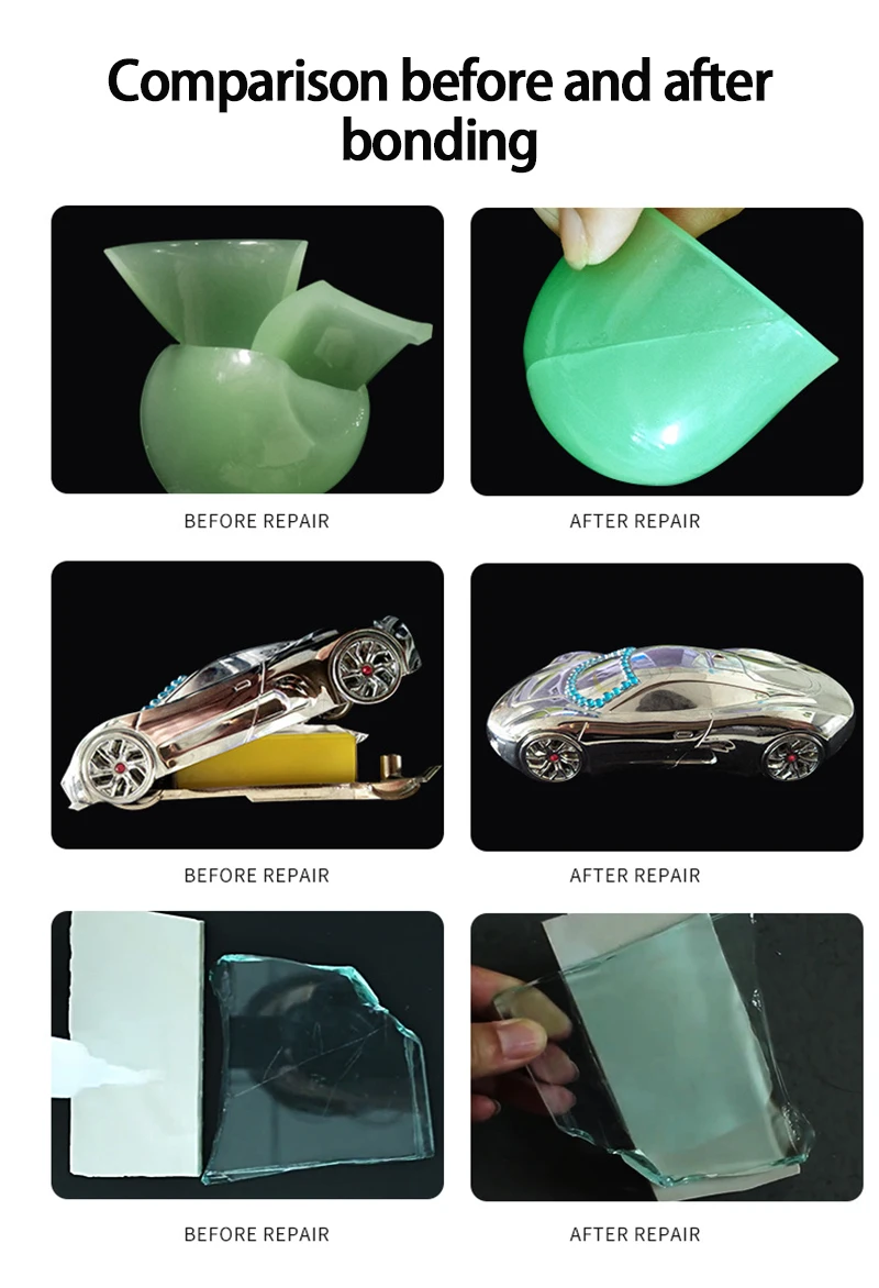 

10pcs Set 480 Black Super Glue High Concentration Instant Car Rubber Tire Repair Glue Window Speaker Mighty Tire Repair Glue