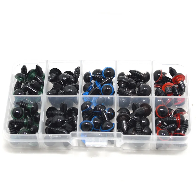 

10 мм 50 пар экологически чистые пластиковые безопасные глаза для Мишки Тедди Мягкие игрушки животные куклы пластиковые бусины разные цвета