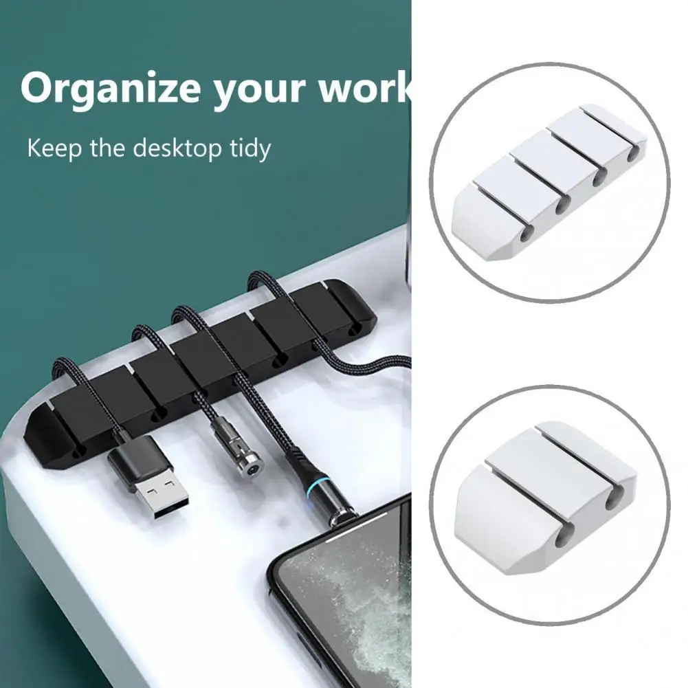 

Silicone Durable 1/2/4/6/8 Holes Space Saving Wire Holder Portable Cable Holder Flexible for Home