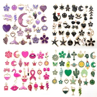 mix 30pcslot colors enamel flowers heart star animals charms pendant diy earrings bracelet neacklace accessories jewelry making