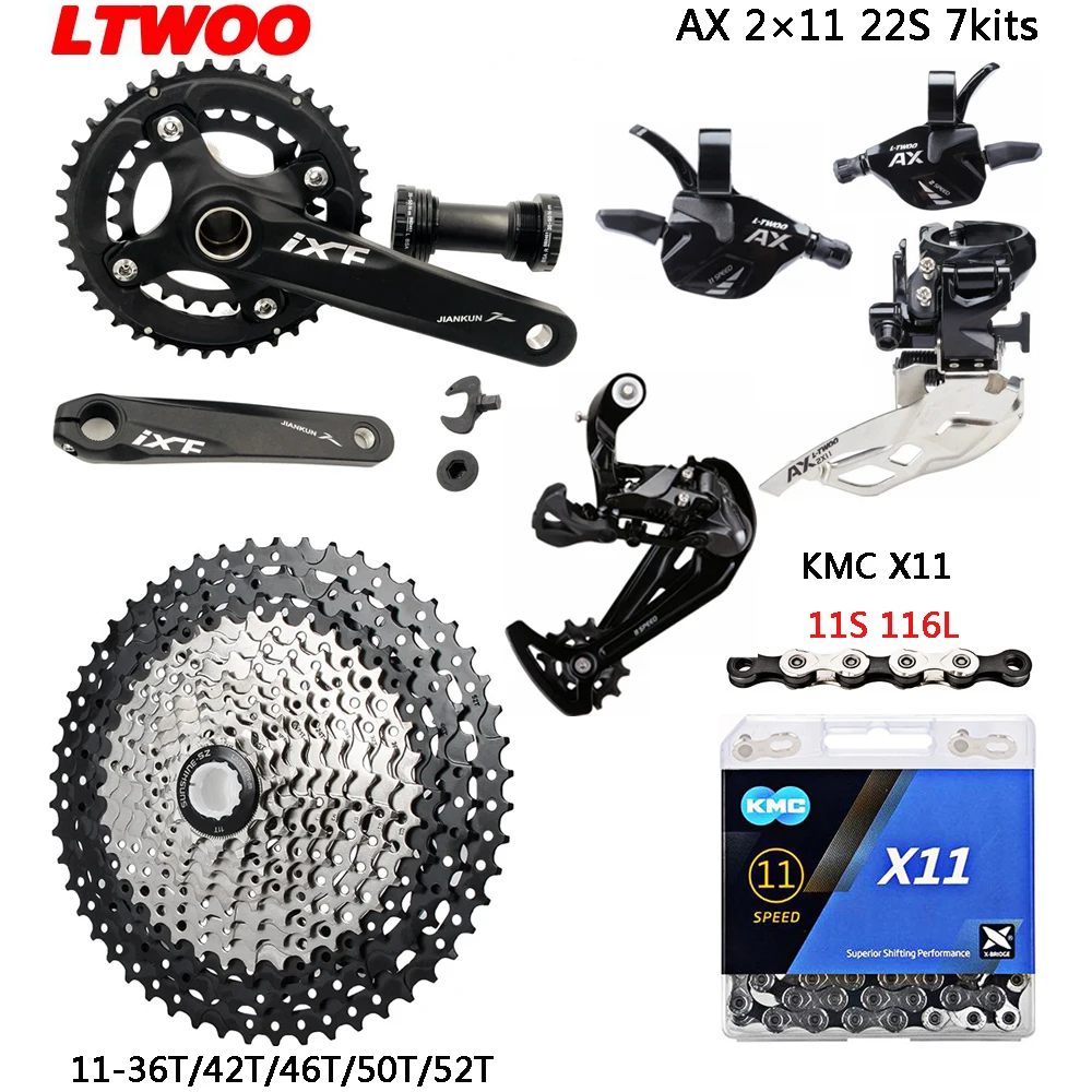 

LTWOO 2×11 Speed Bicycle Groupset MTB Cassette Shifter Rear Derailleur Mountain Bike 2X11 Single Crankset KMC Chain Group Set