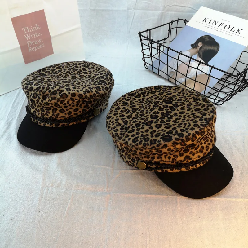Модный Новый Винтажный Повседневный берет ZLD с леопардовым принтом сексуальная