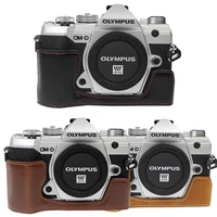 pu leather case opening version protective half body cover base for olympus omd em5 iii e m5 mark iii em5 mk3