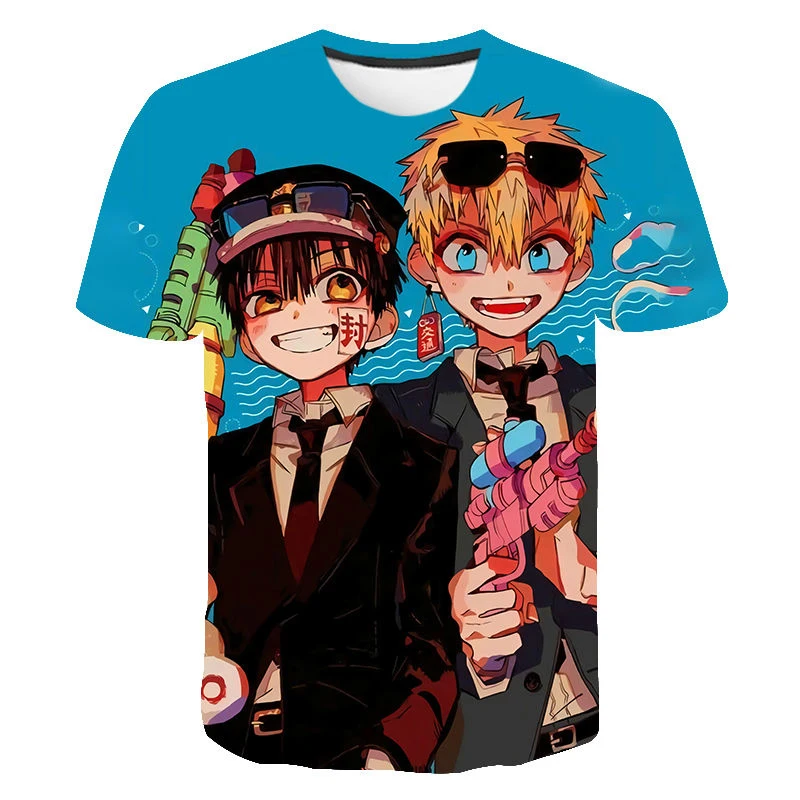 

2021 Summer New Men's Oversized T-shirt 3d Printing Animation Ground Binding Children's Fashion Casual Harajuku Top