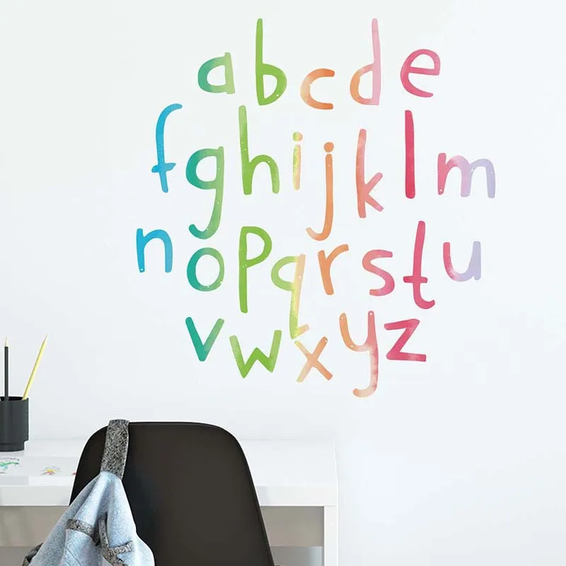 Мультяшная английская стена для писем стикер s детских комнат Английский алфавит