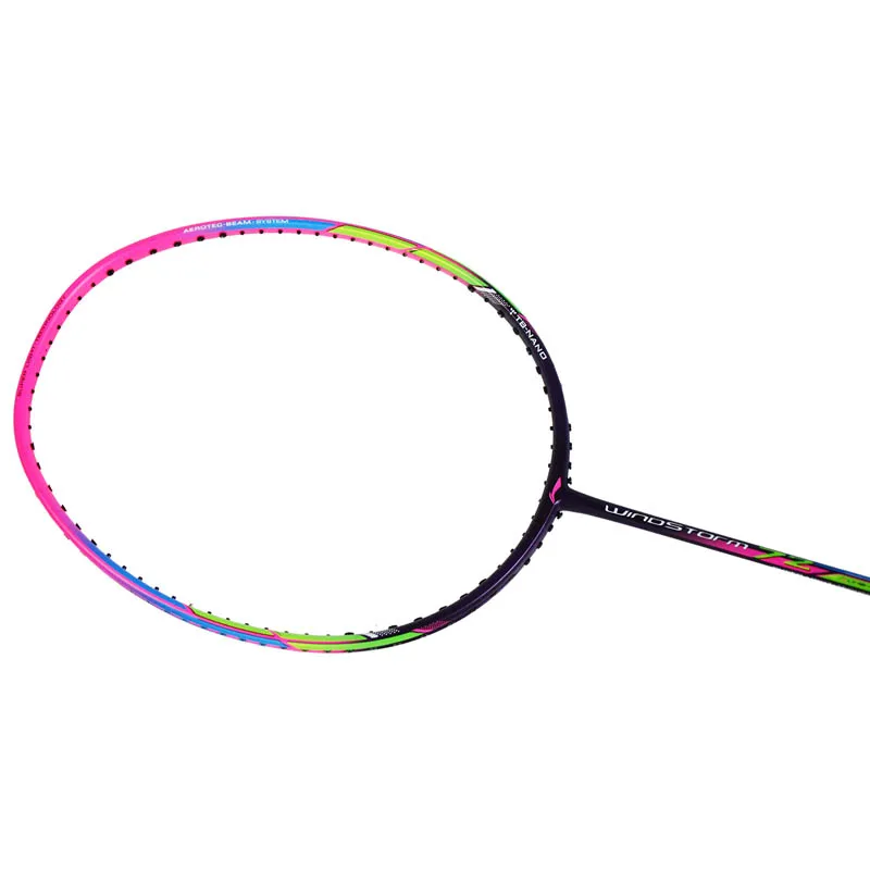 Li-Ning WindStorm 72 ракетка для бадминтона одна ракетка профессиональная углеродная волокнистая подкладка легкая ракетка 72 г AYPM198 ZYF346