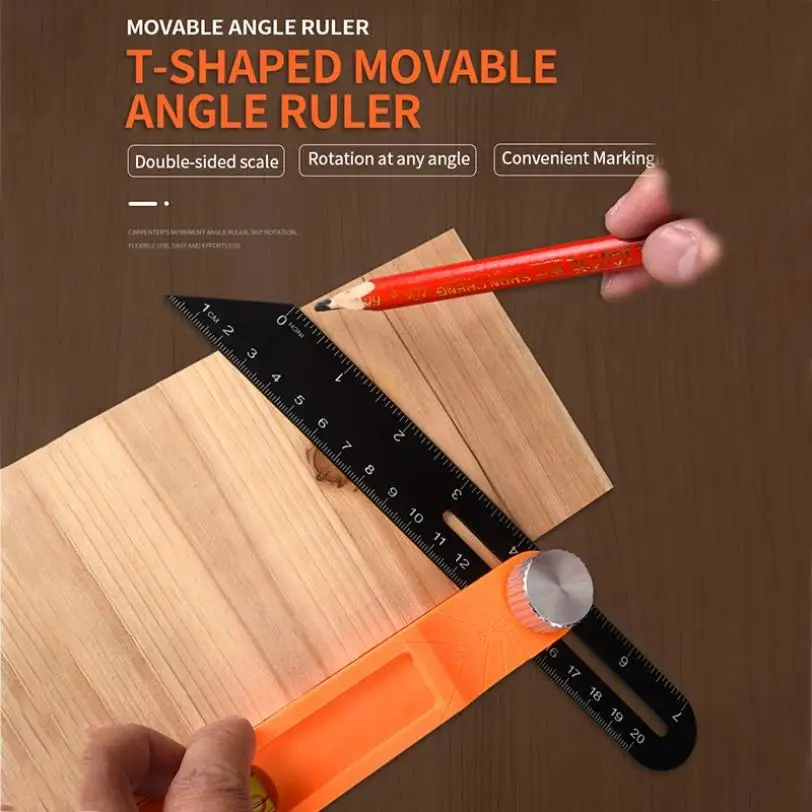 

Woodworking square high precision T-shaped movable square multifunctional aluminum alloy scribing ruler angle ruler