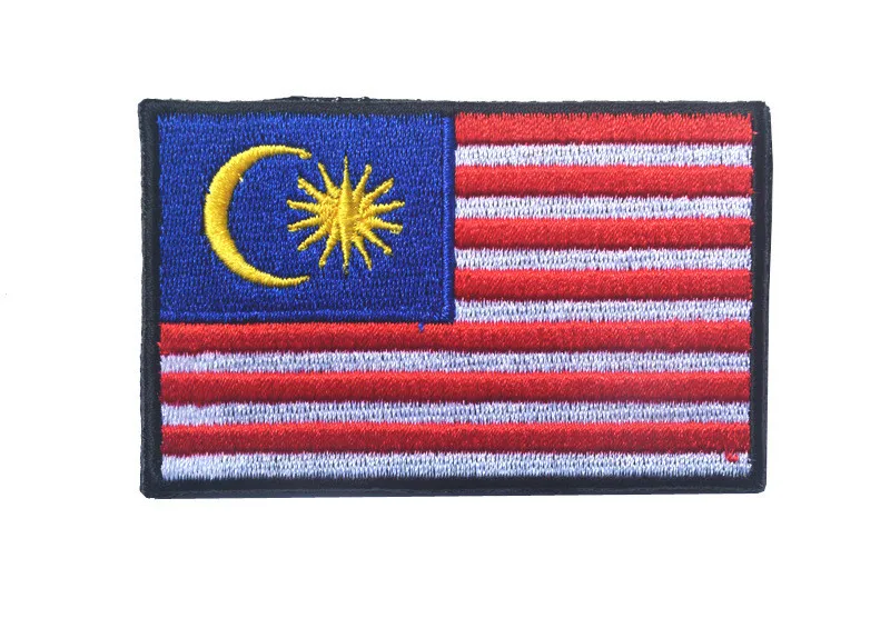 Malaysia Тканевые нашивки в виде флага страны, военные нашивки в Россию, Японию, индийскую, ирландскую, немецкую нашивку с крючком, флаг Израиля, нашивки для рюкзака - Цвет: Malaysia