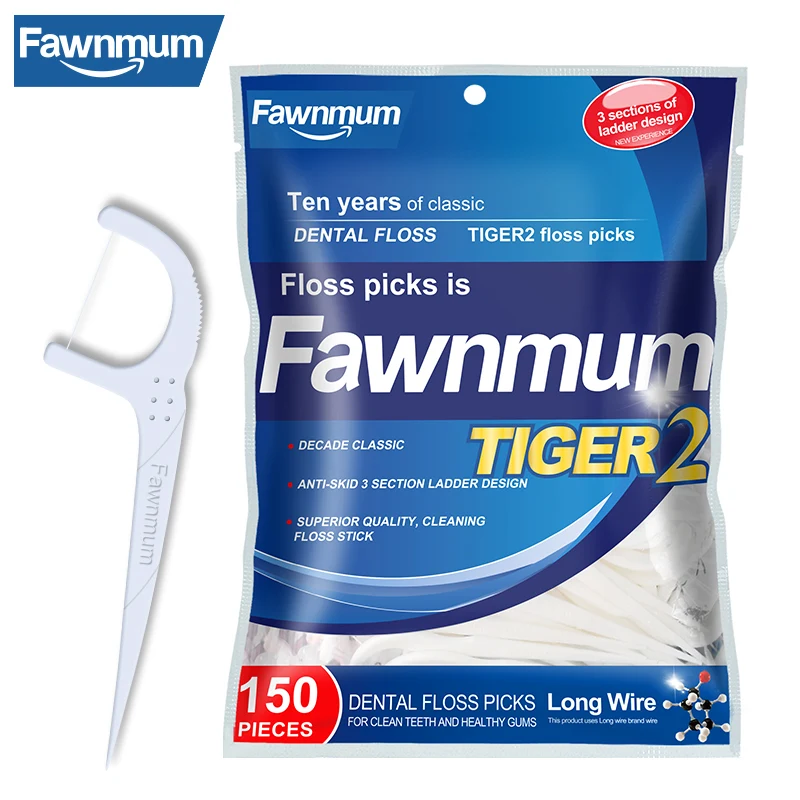 150 шт./лот Fawnmum зубная нить палочки одноразовые зубочистки с нитью для чистки