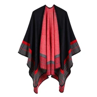 womens striped square imitation cashmere acrylic thermal air conditioning shawl sunscreen western tourism cloak