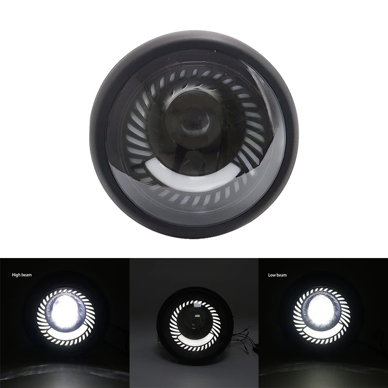 6 5 &quotсветодиодный фонарь для мотоцикла Hi &amp Lo фара DRL с ангельским кольцом Harley