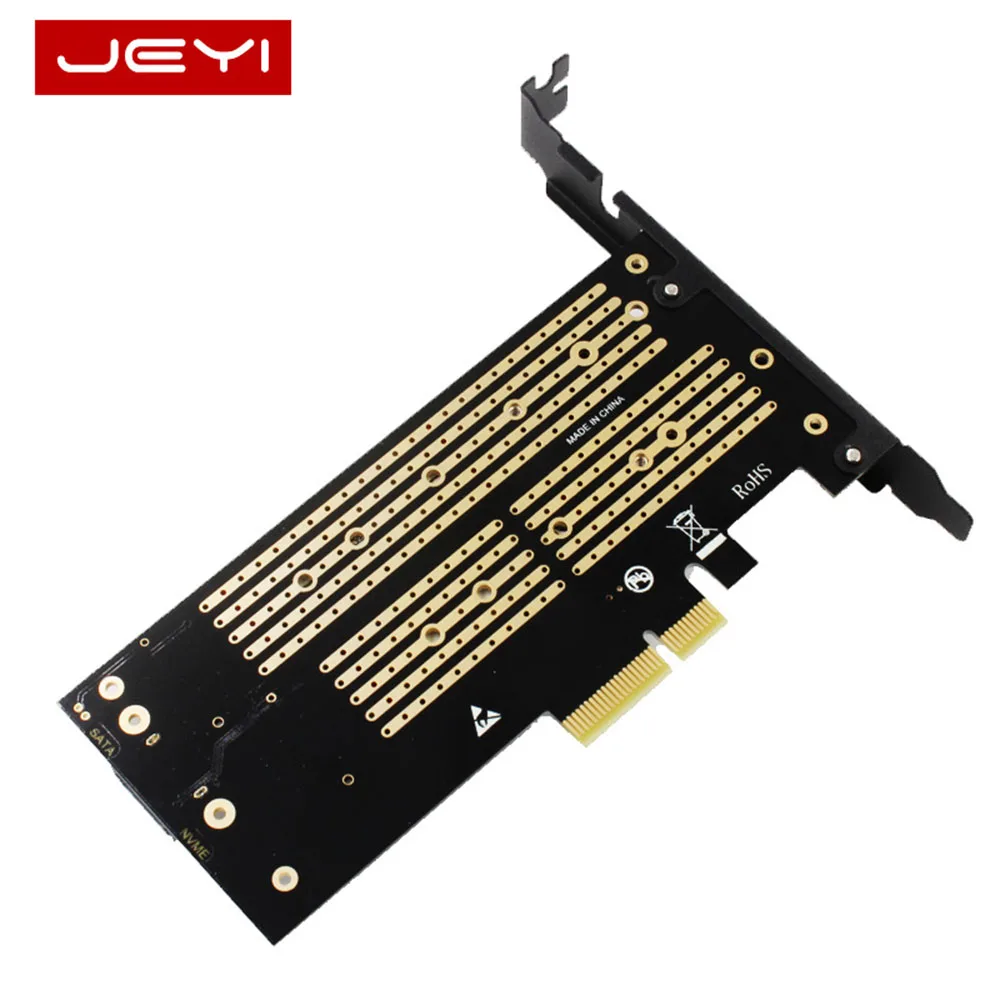 

JEYI SK7 M.2 NVMe SSD NGFF к PCI-E X4 3,0 адаптер M Key B KEY двойная интерфейсная карта PCI Express 3,0 2280 2260 2242 2230 Riser