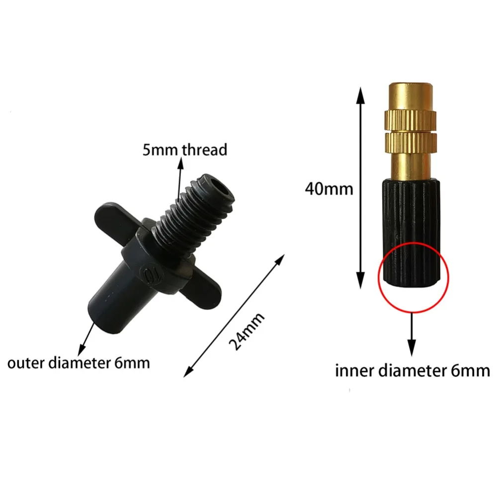 10Pcs Brass Misting Nozzle Garden Greenhouse Irrigation Atomization Sprinkler Patio Cooling System Sprayer