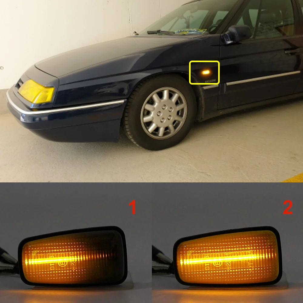 

2pcs Dynamic Sequential LED Turn Signal Side Marker Light For Peugeot 106 306 406 806 Citroen Xantia Jumpy I II ZX XM Fiat