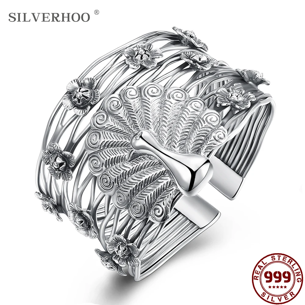 Женский браслет унисекс SILVERHOO из стерлингового серебра 999 пробы с гравировкой