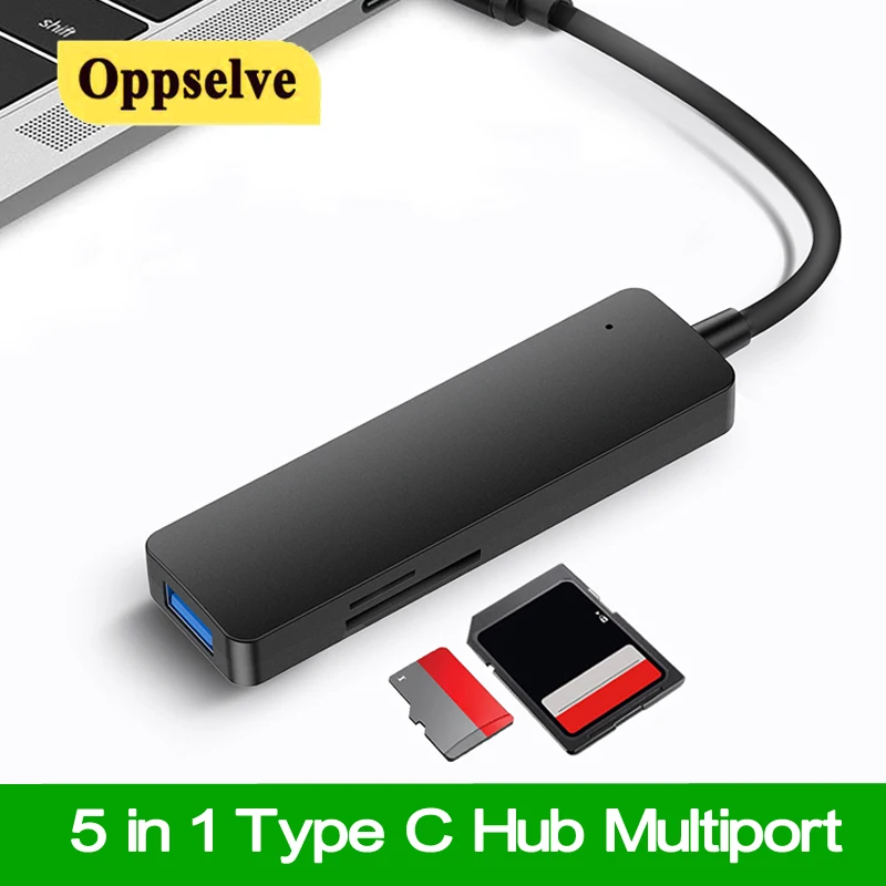 

USB-концентратор 5 в 1, Type C 3,0 на SD/TF-карты, высокоскоростной адаптер для Macbook Air Pro Thunderbolt Xiaomi