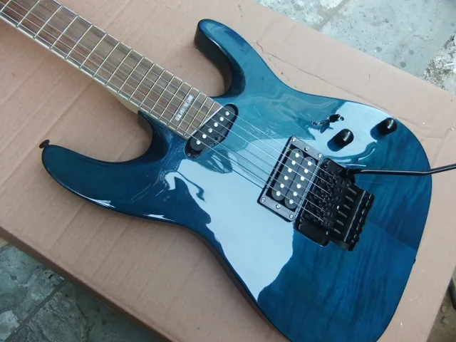 Оптовая продажа новая гитара Espcustom электрогитара 24F синего цвета Burst 110121 | Спорт и