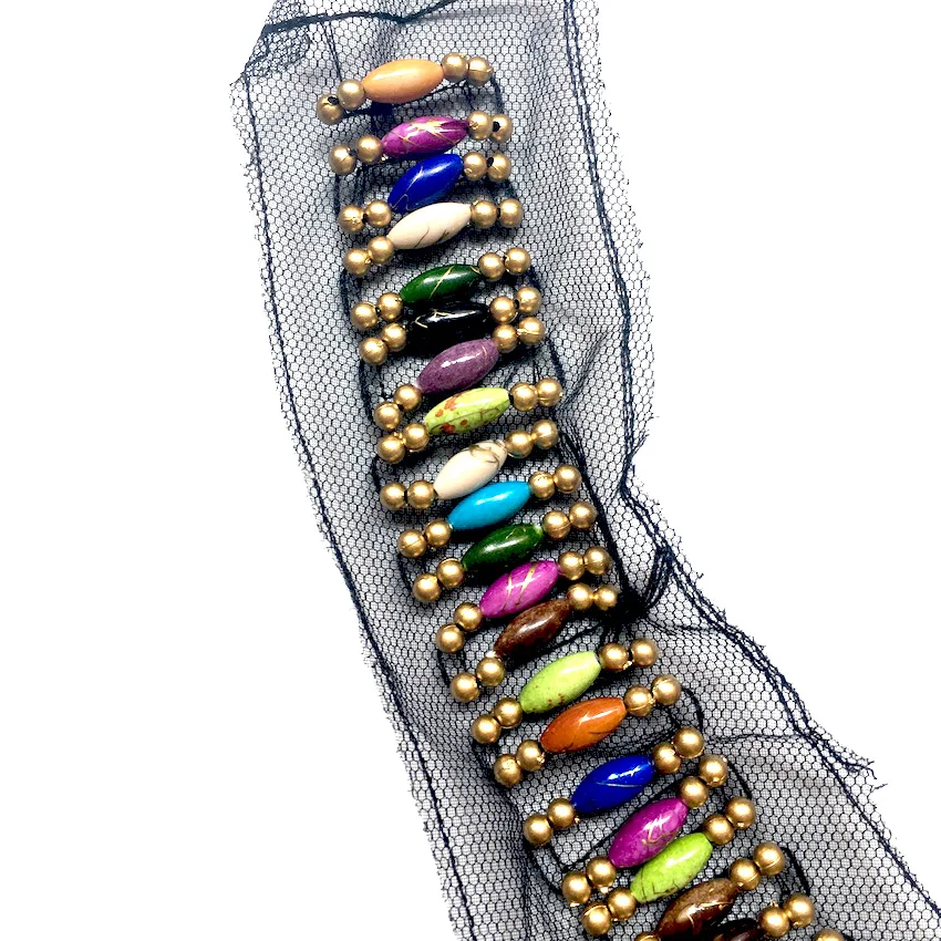 1 шт. расшиты разноцветными бусинами ручной работы с кружевом воротником