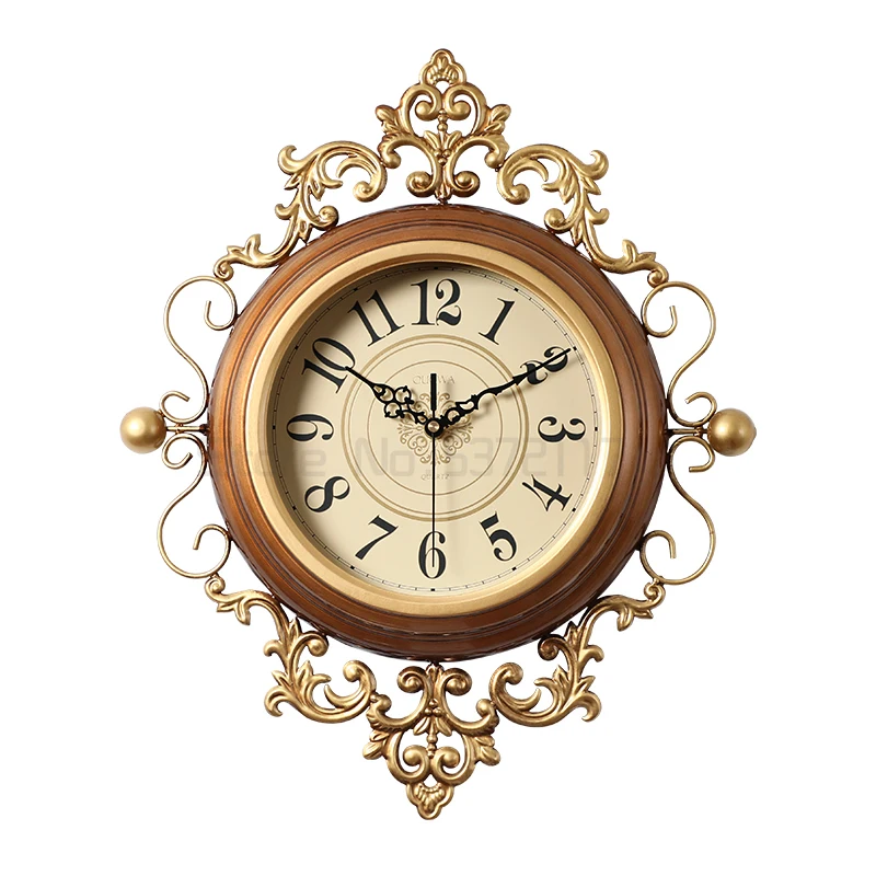Retro Large Wall Clock Silent Vintage Clock On The Wall For Living Room Classical Wall Watches Home Decor Metal Wall Decorations