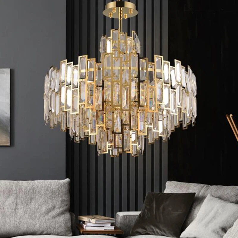 

Manggic Modern Luxury Crystal Chandelier Lighting Fixture Contemporary Living room Hanging Light for Home Restaurant Decor