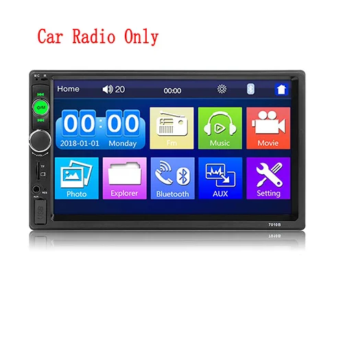 Without Frame Podofo 7 дюймов HD Автомобильный мультимедийный плеер 2 Din Bluetooth автомобильный Радио MP5 FM USB Авторадио сенсорный экран аудио стерео камера заднего вида - Цвет: Without Frame