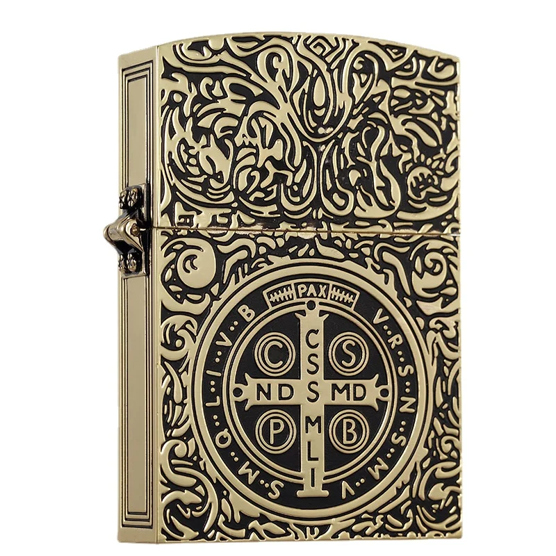 

Kerosene Lighter Constantine Large Metal Retro Grinding Wheel Lighter Cigarette Accessories Men Gift