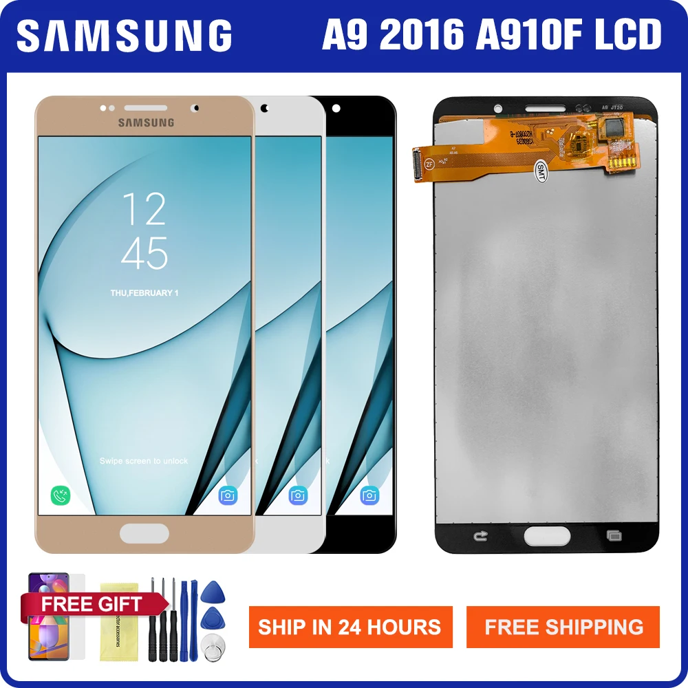 

100% Tested LCD For Samsung Galaxy A9 Pro 2016 A910 LCD Display Touch Screen Digitizer Assembly For Samsung A910 A9100 A910F