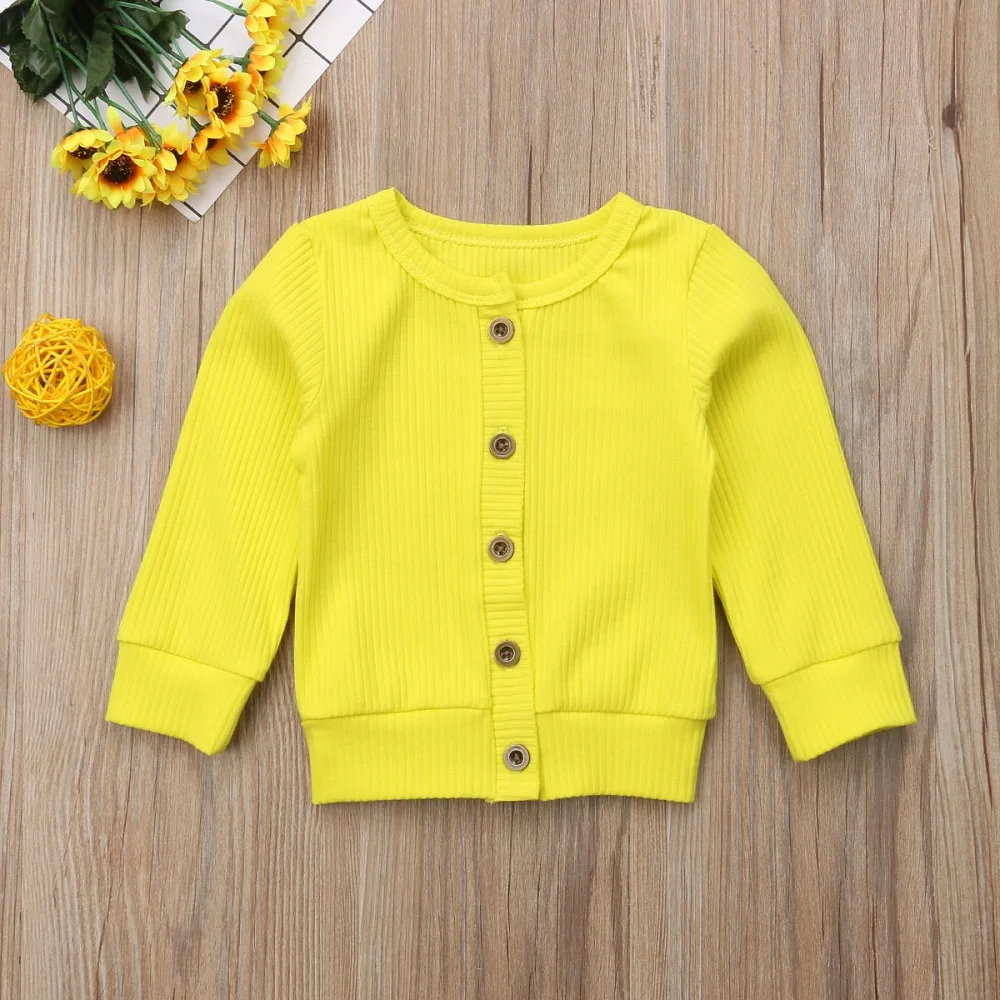 Детское трикотажное пальто с длинным рукавом и круглым вырезом на возраст 0-24