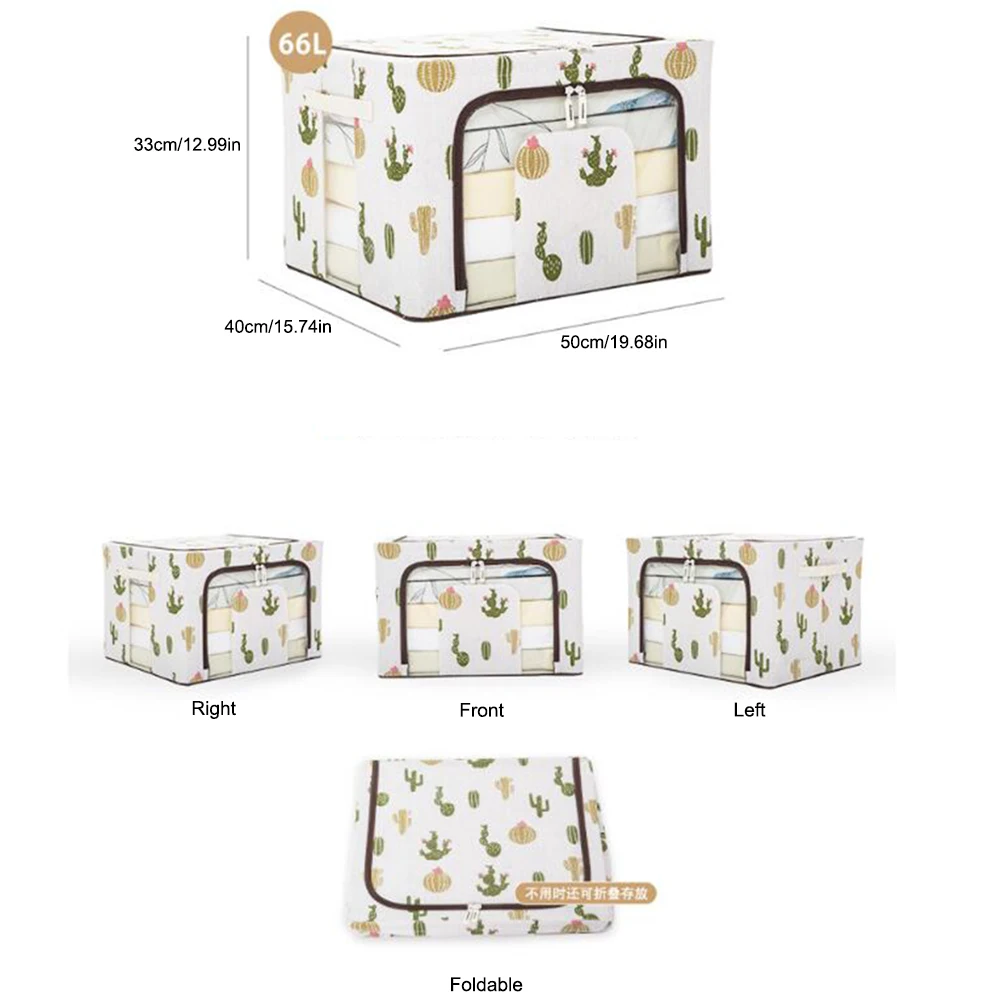 

Collapsible Storage Basket Square Clothes Toy Sundries Sorting Bag Large Capacity Waterproof Cotton And Linen Home Organizer