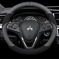 genuine leather car steering wheel cover 15 inch38cm for mitsubishi asx triton pajero outlander attrage mirage xpander lancer