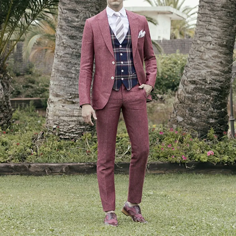 

Men's suits Three-pieces Formal Notch lapel Groom tuxedo Wedding dress Gentle Prom Suits (Blazer+Vest+Pants)