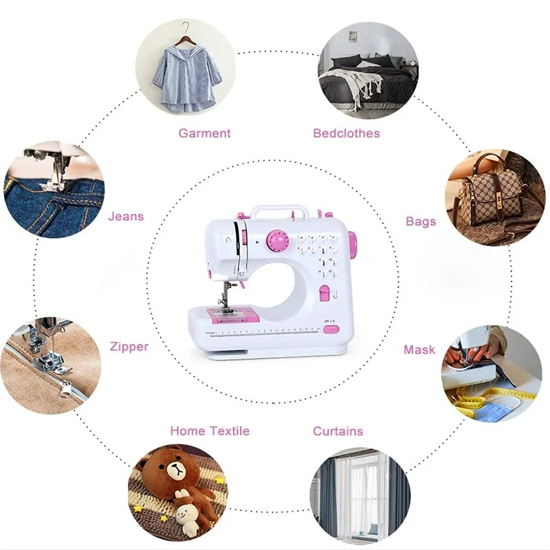 Мини-швейная машинка портативная электрическая бытовая швейная ручная 12 стежков